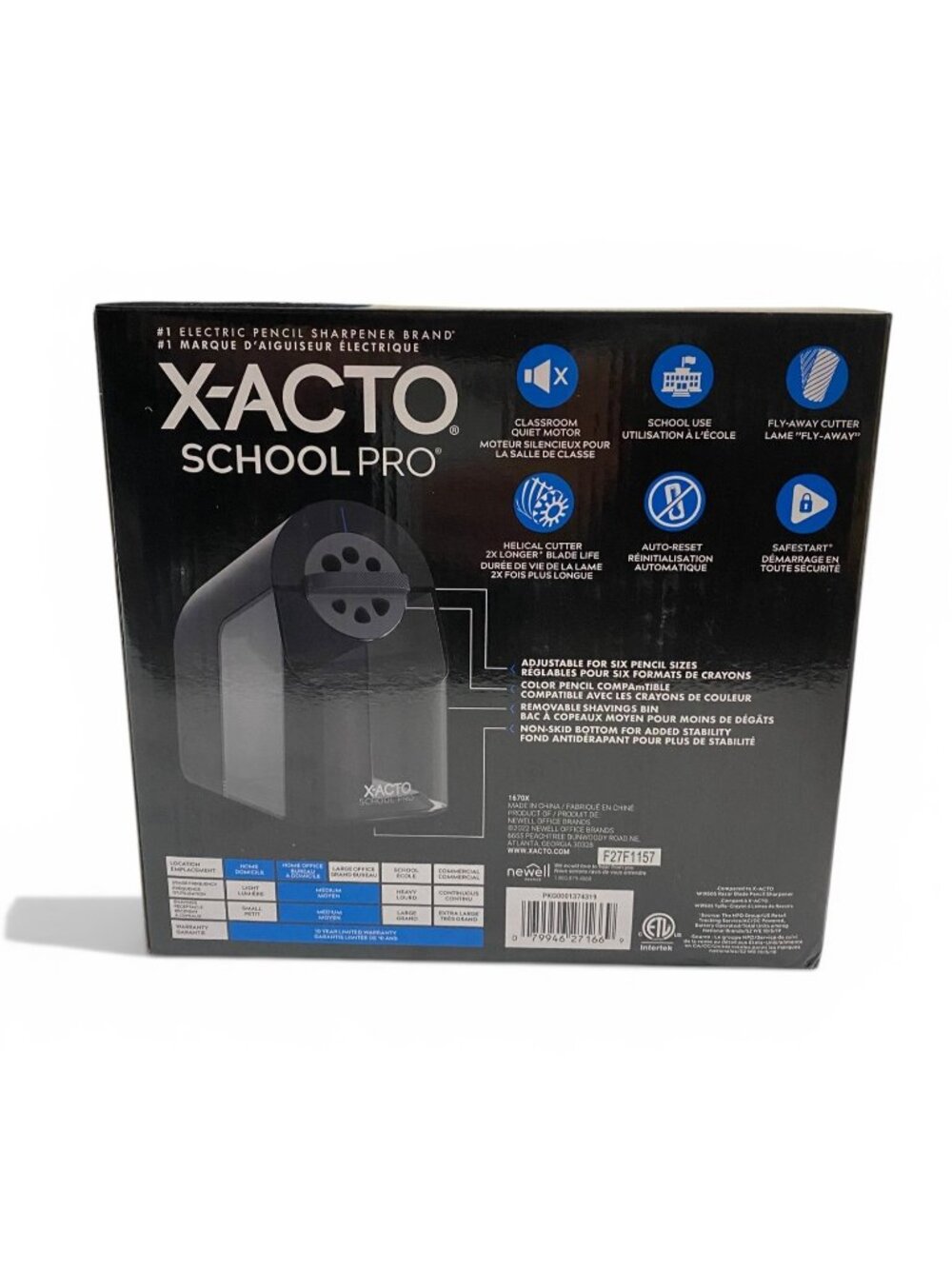 X-ACTO School Pro Pencil Sharpener Manual Heavy Duty Classroom Office Black New - Picture 5 of 8